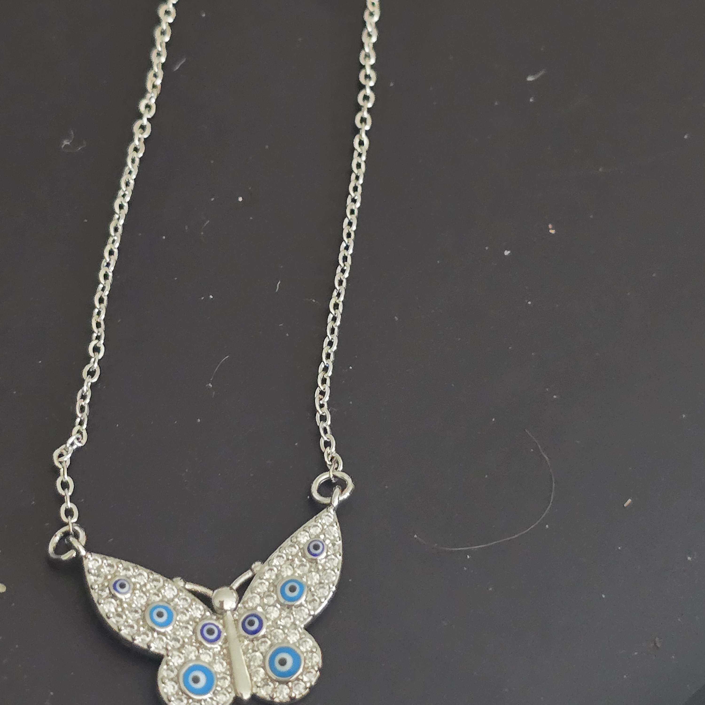 Dubai Jewelry Elegant Silver Butterfly Necklace